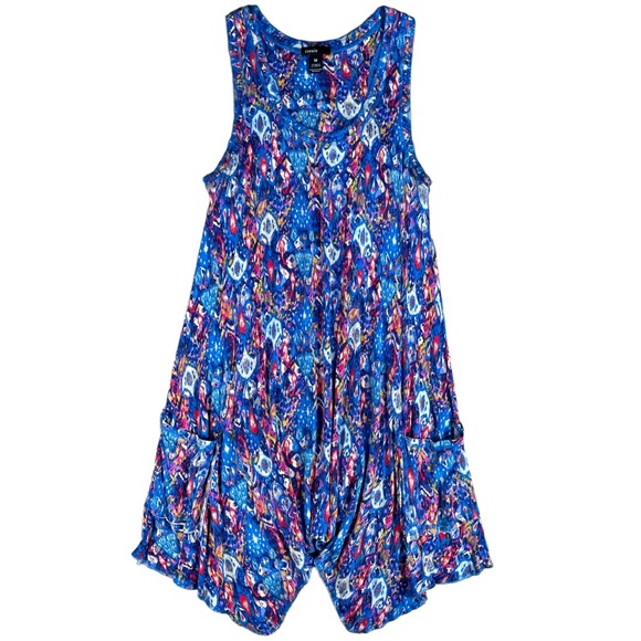 Thesis size medium racerback tribal design dress shark bite hem with pockets EUC - Picture 4 of 15